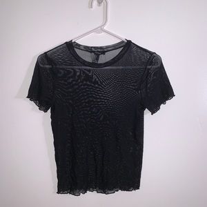 See through mesh T-shirt